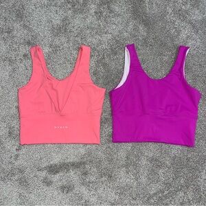 NVGTN Coral Pink and Purple Work Out Tank Sports Bras